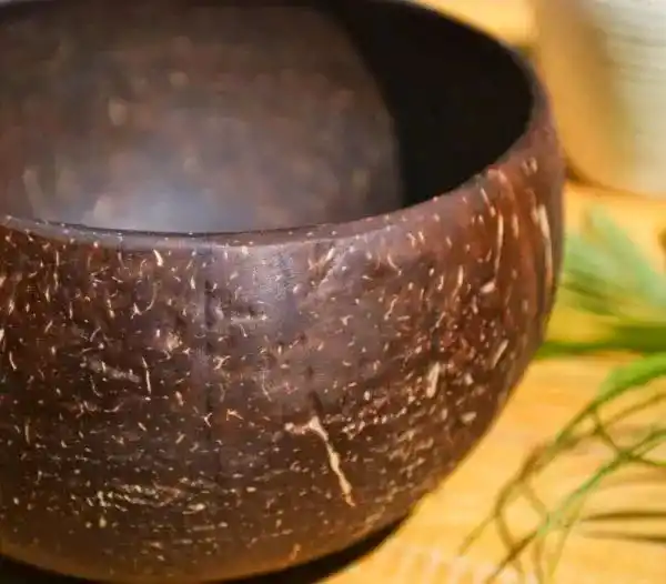 Round Polished Textured Coconut Shell 400ml - Eco Leaf Products