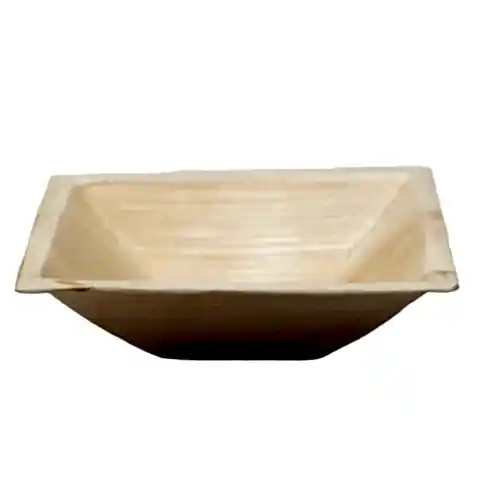 6" (16cm) Square Pyramid Palm Leaf Disposable Bowls - Eco Leaf Products