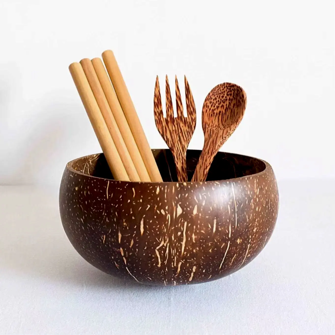 Jumbo Polished Coconut Bowl 500ml - Eco Leaf Products