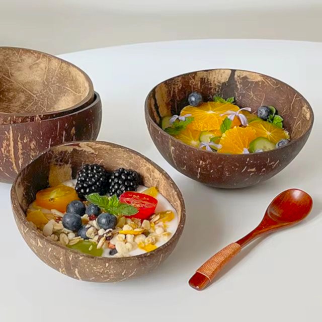 Jumbo Polished Coconut Bowl 500ml - Eco Leaf Products