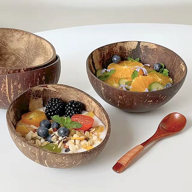 Jumbo Polished Coconut Bowl 500ml - Eco Leaf Products