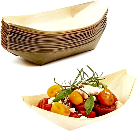 Canape Wooden Food Boats (Pack of 50) - Eco Leaf Products