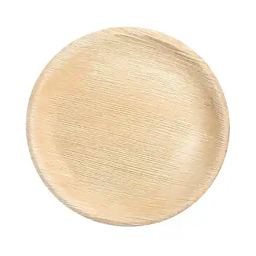 6" / 15cm Shallow Round Palm Leaf Disposable Plate - Eco Leaf Products