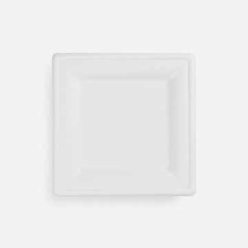 20cm (8") Compostable Square Bagasse Disposable Plates - Eco Leaf Products