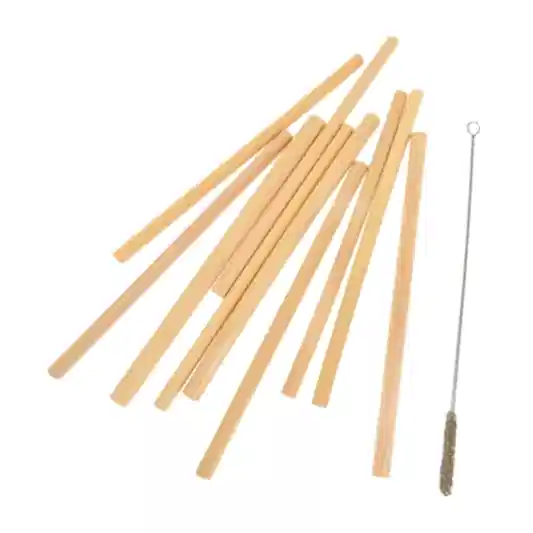 Reusable Bamboo Straws With Cleaning Brush 10pc - Eco Leaf Products