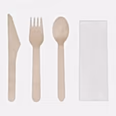 4 in 1 Wooden Disposable Cutlery Pack - Eco Leaf Products