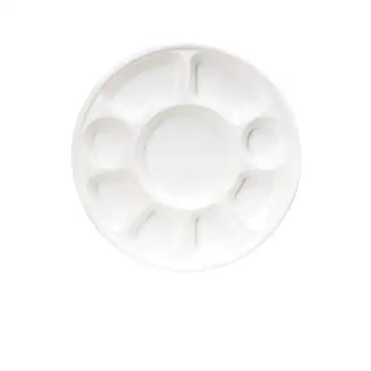 9 Compartment Thali Bagasse Plate - Extra Large 12" Disposable Plates - Eco Leaf Products