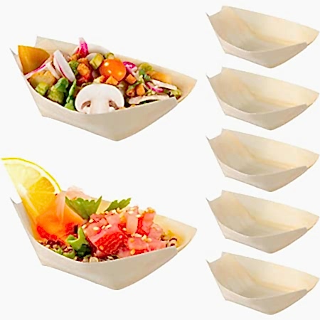 Wooden Food Boat - Eco Leaf Products