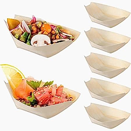 Wooden Food Boat - Eco Leaf Products