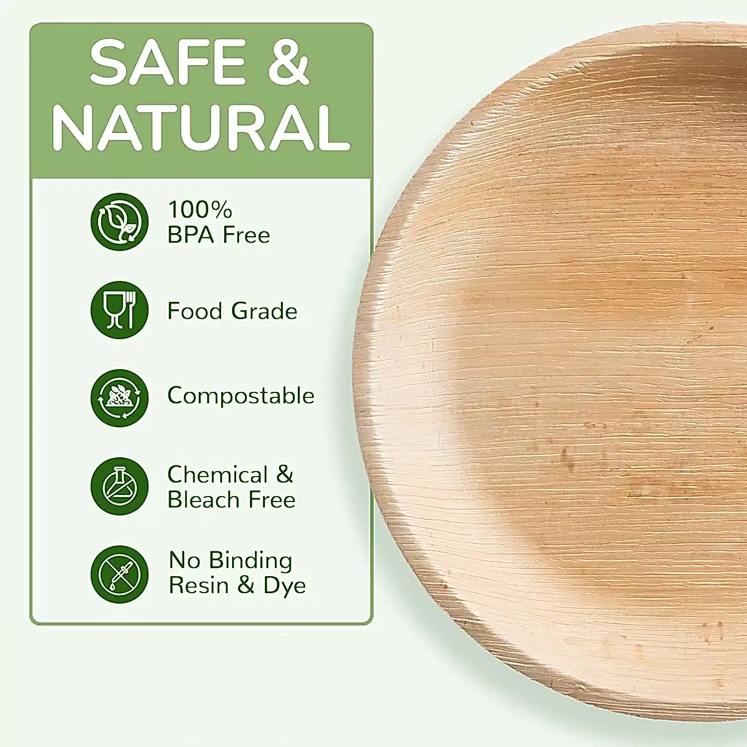 8" / 20 cm Square Palm Leaf Plate - Eco Leaf Products