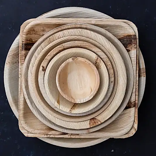 (eco) Christmas Party Gift Set - Compostable Palm Leaf Plates, Bowls & Cutlery Set - Eco Leaf Products