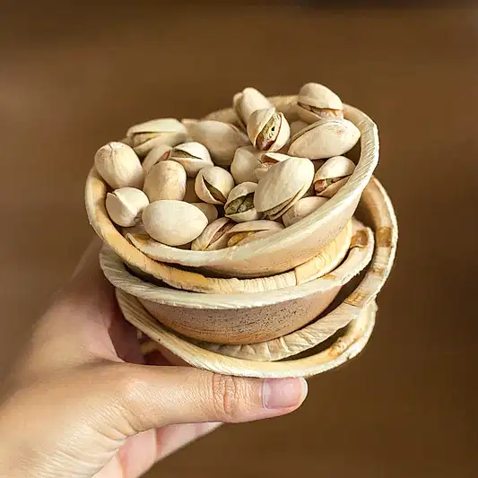 3" / 7.6 cm Round Palm Leaf Bowls - Eco Leaf Products