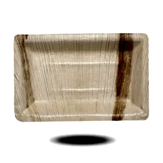 6.5" x 4.5" Rectangle Palm Leaf Tray - Eco Leaf Products