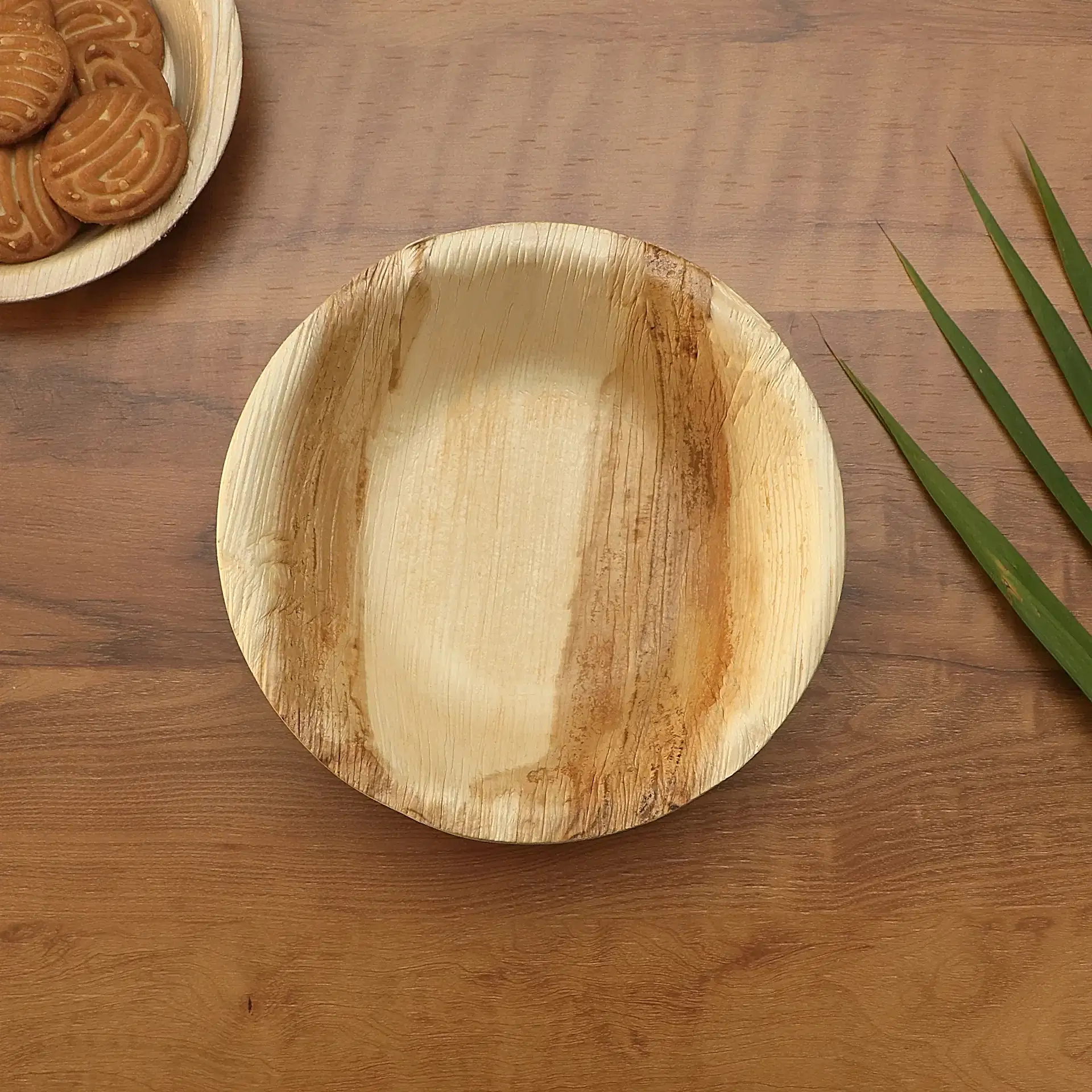 5" / 12.7 cm Round Palm Leaf Bowls - Eco Leaf Products