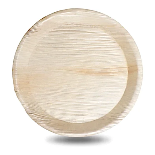 9" / 23 cm Round Palm Leaf Disposable Bamboo Plates - Eco Leaf Products