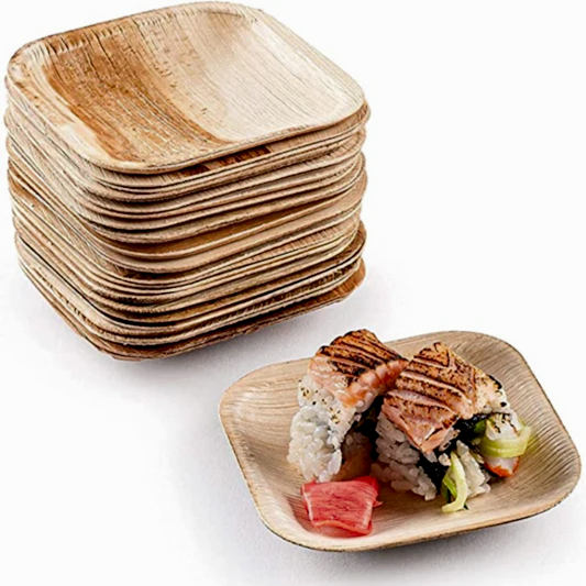 Sauce Dip 4" (10cm) Square Compostable Bamboo Plates - Eco Leaf Products