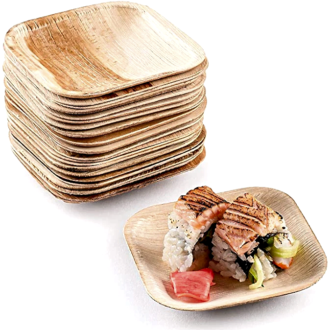 Sauce Dip 4" (10cm) Square Compostable Bamboo Plates - Eco Leaf Products