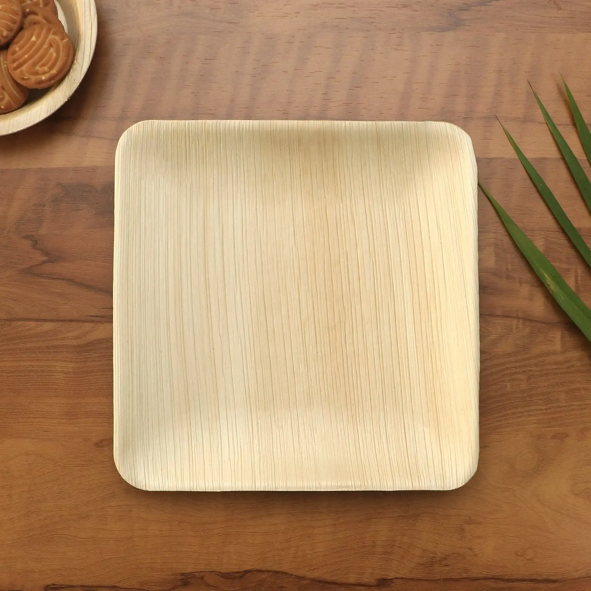 10" / 25 cm Square Palm Leaf Plate - Eco Leaf Products