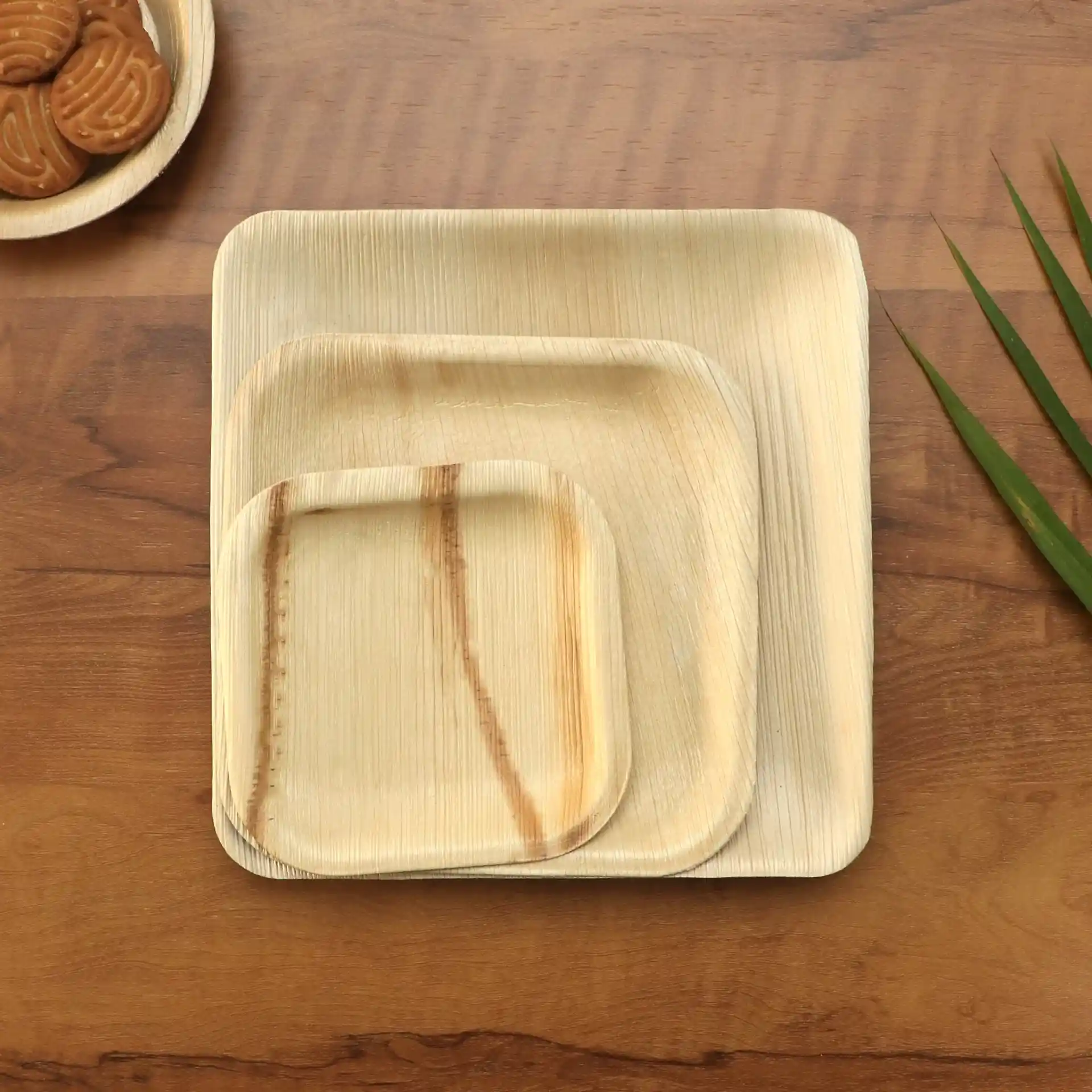 8" / 20 cm Square Palm Leaf Plate - Eco Leaf Products
