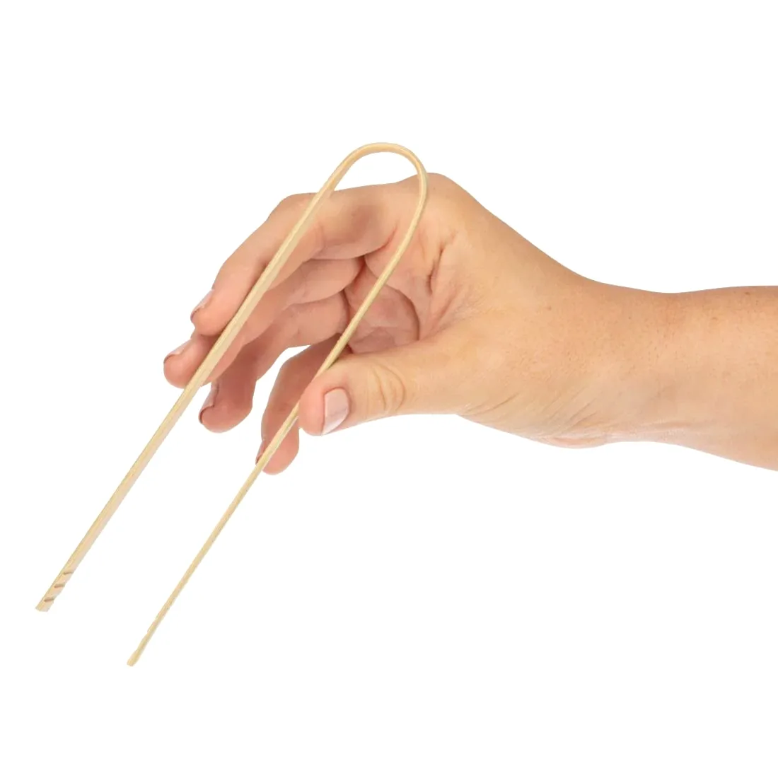 Bamboo Disposable Serving Tongs x 100 - Natural Wooden Compostable & Biodegradable - Eco Leaf Products