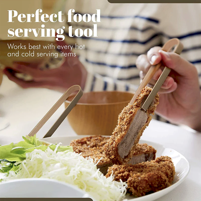 Bamboo Disposable Serving Tongs x 100 - Natural Wooden Compostable & Biodegradable - Eco Leaf Products