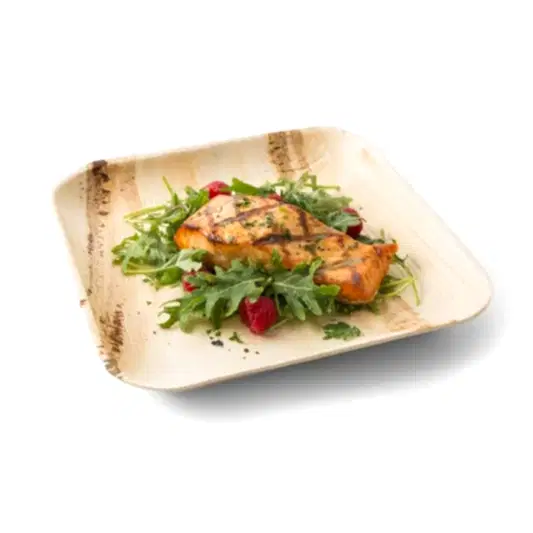 9" / 23cm Square Palm Leaf Disposable Bamboo Plates - Eco Leaf Products