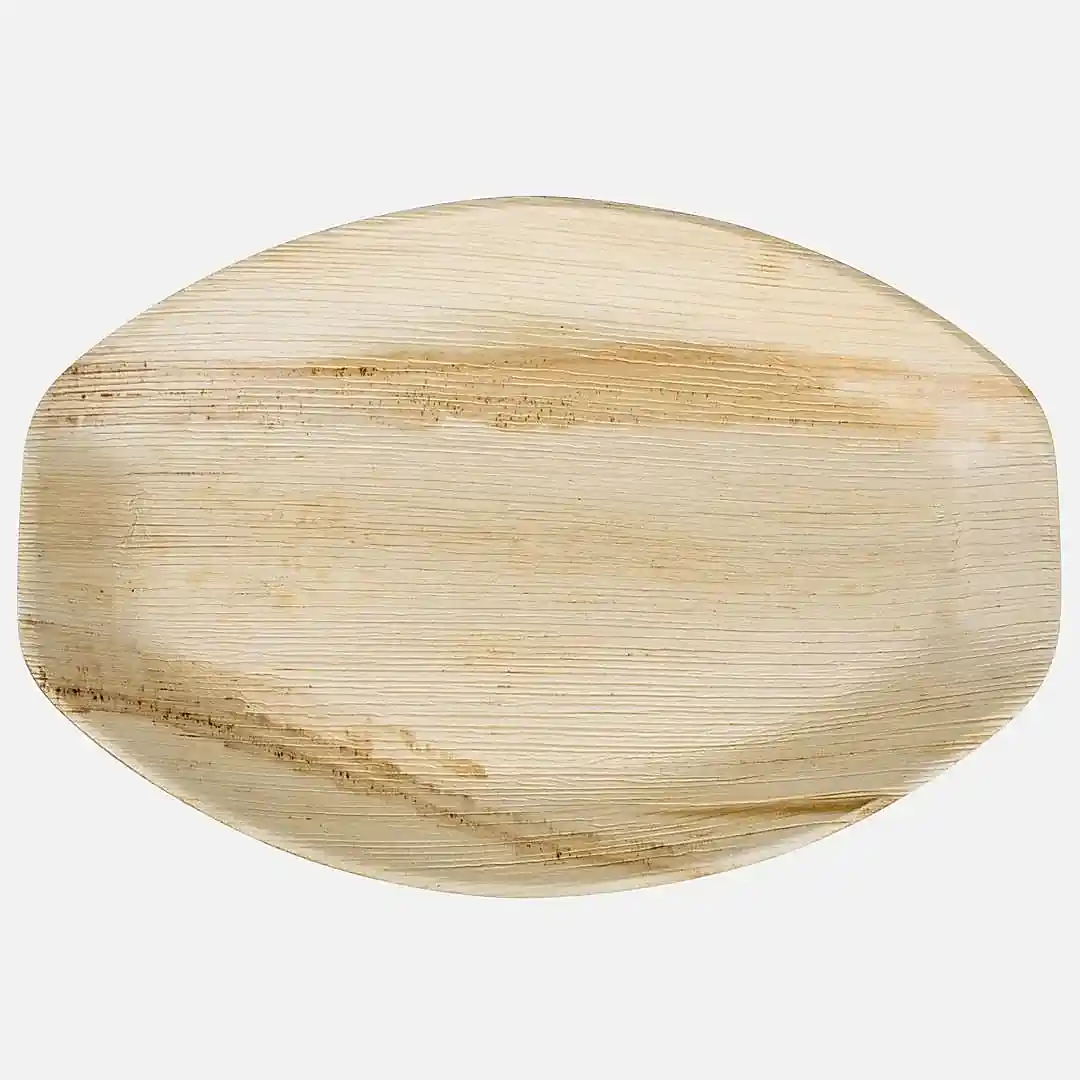 Oval Palm Leaf Serving Platter - Large Disposable Bamboo Tray - Eco Leaf Products